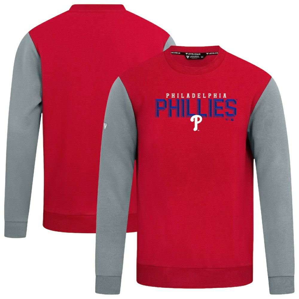 Philadelphia Phillies Levelwear Throwback Ultimate Carve Sweatshirt - Red Sweatshirts