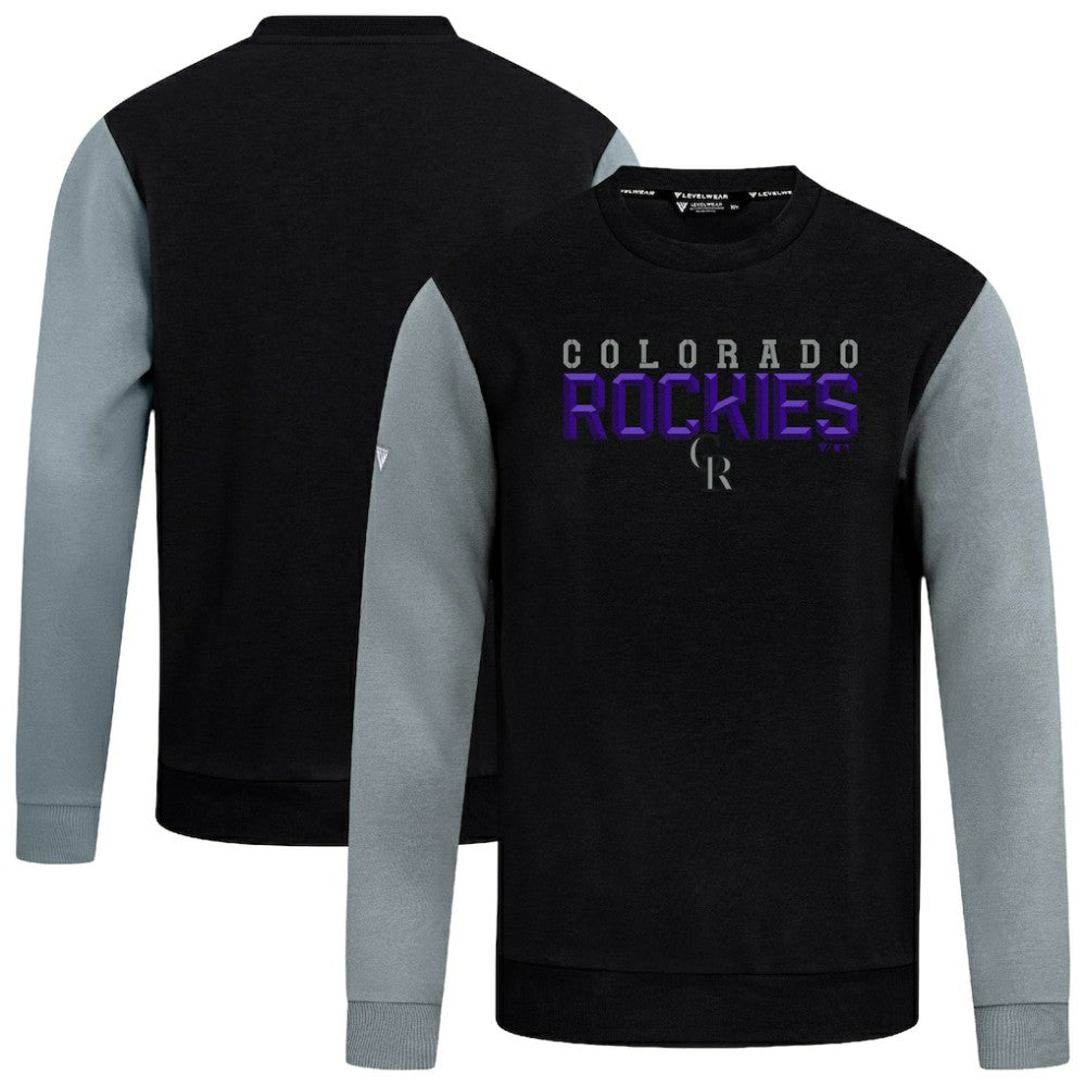 Colorado Rockies Levelwear Throwback Ultimate Carve Sweatshirt - Black Sweatshirts
