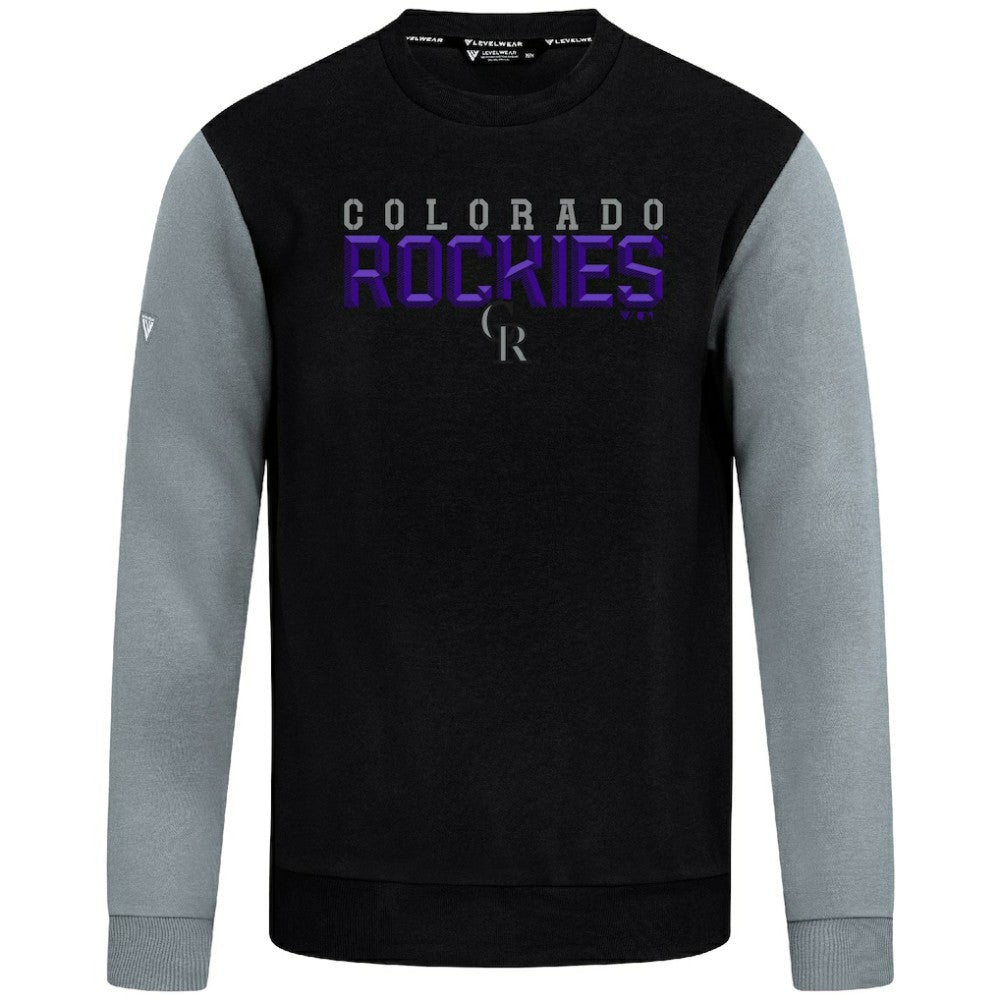 Colorado Rockies Levelwear Throwback Ultimate Carve Sweatshirt - Black Sweatshirts
