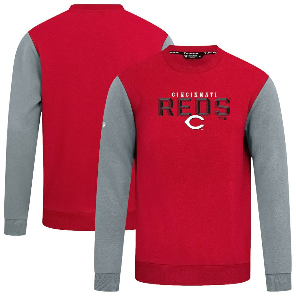 Cincinnati Reds Levelwear Throwback Ultimate Carve Sweatshirt - Red Sweatshirts