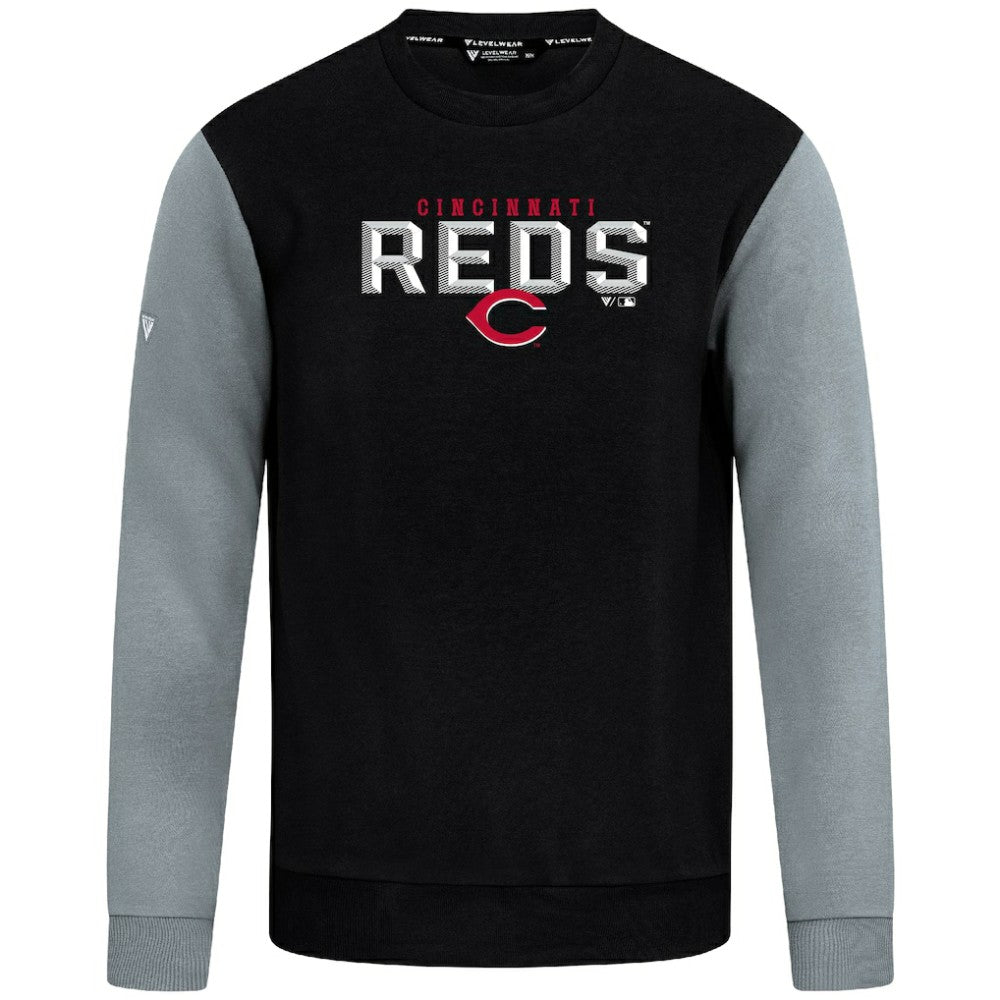 Cincinnati Reds Levelwear Throwback Ultimate Carve Sweatshirt - Black Sweatshirts
