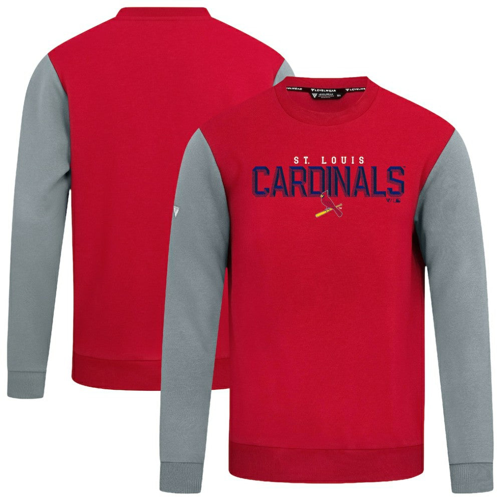 St. Louis Cardinals Levelwear Throwback Ultimate Carve Sweatshirt - Red Sweatshirts