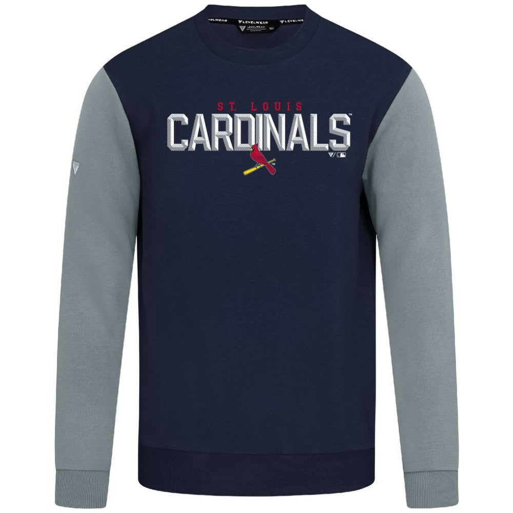 St. Louis Cardinals Levelwear Throwback Ultimate Carve Sweatshirt - Navy Sweatshirts