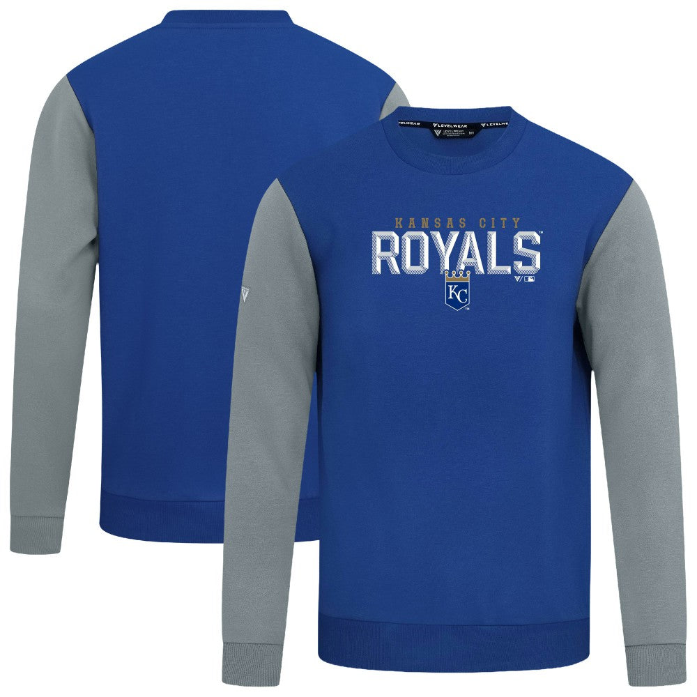 Kansas City Royals Levelwear Throwback Ultimate Carve Sweatshirt - Royal Sweatshirts
