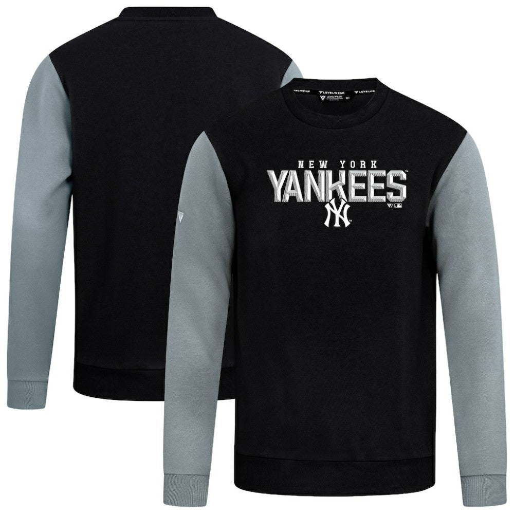 New York Yankees Levelwear Throwback Ultimate Carve Sweatshirt - Black Sweatshirts