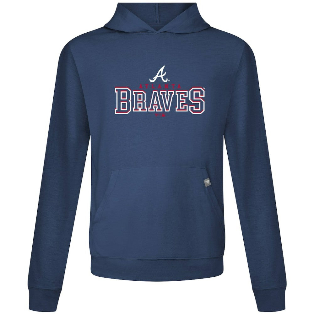 Atlanta Braves Levelwear Relay Journey Pullover Hoodie - Navy Hoodies