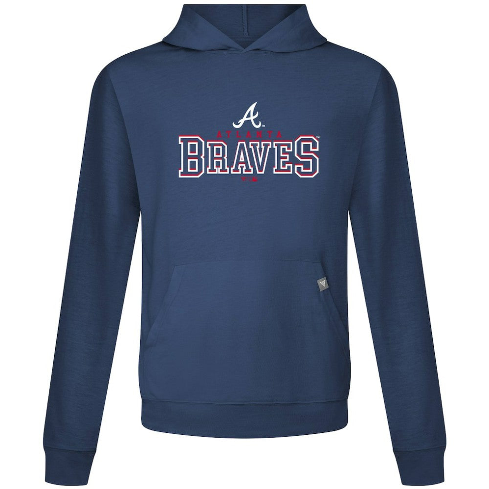 Atlanta Braves Levelwear Relay Journey Pullover Hoodie - Navy Hoodies