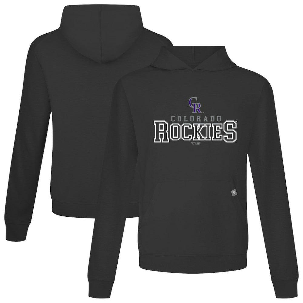 Colorado Rockies Levelwear Relay Journey Pullover Hoodie - Black Hoodies