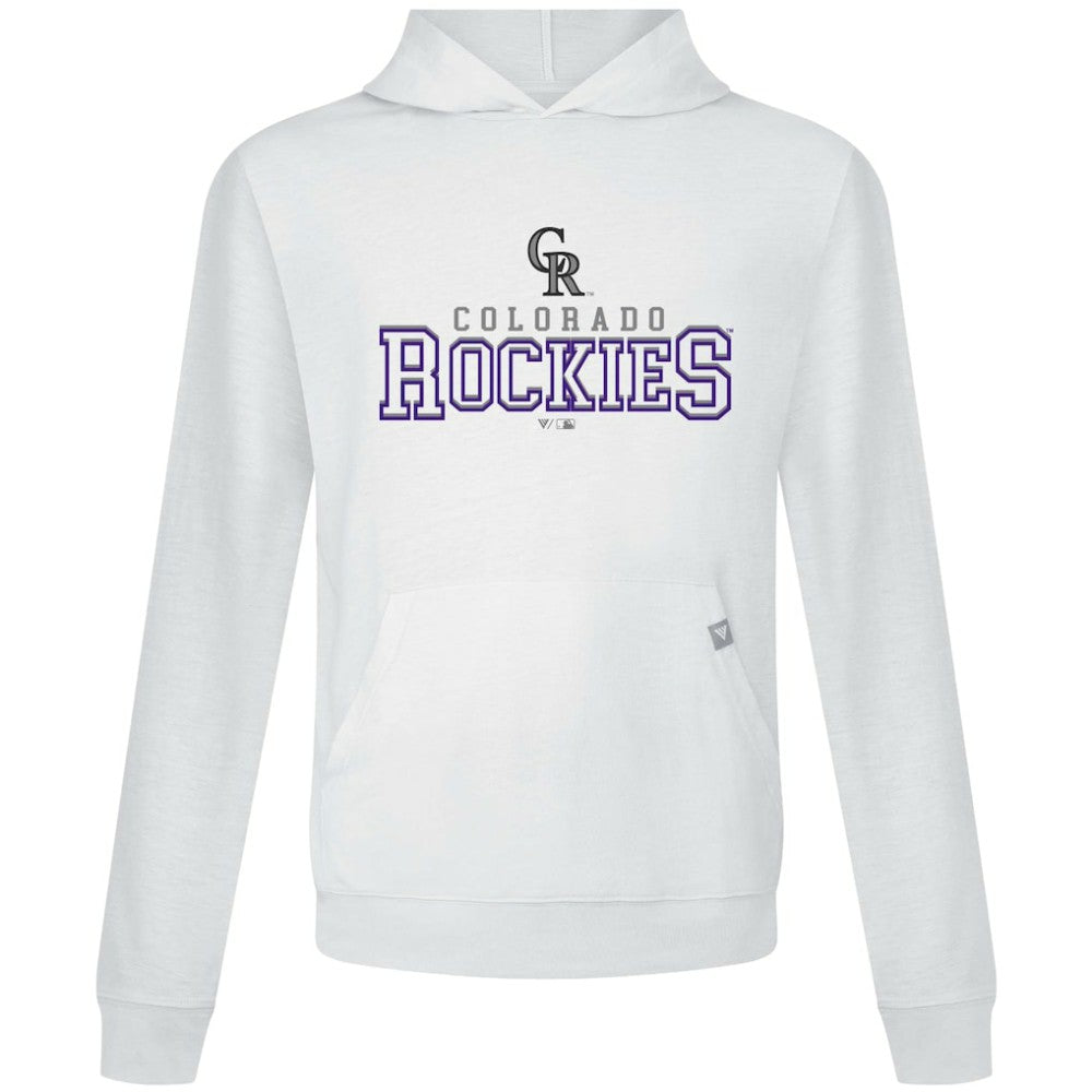 Colorado Rockies Levelwear Relay Journey Pullover Hoodie - White Hoodies