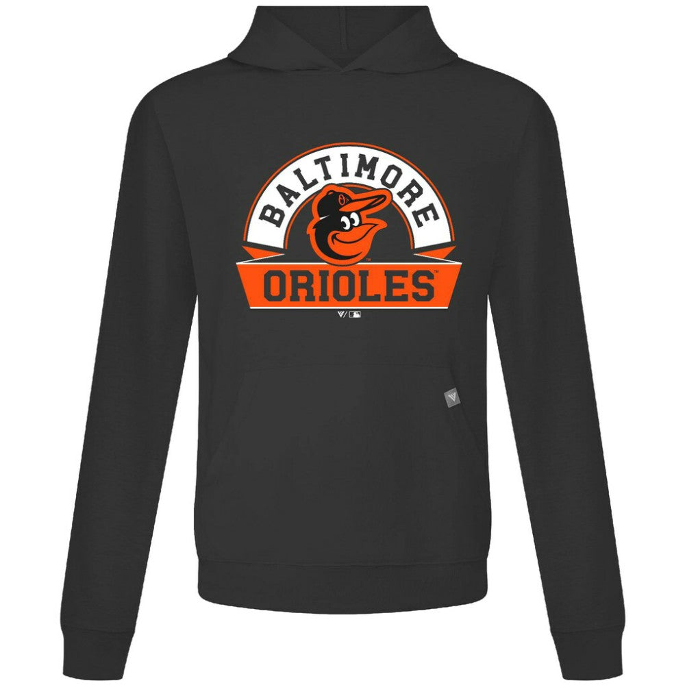 Baltimore Orioles Levelwear Relay Banner Arch Pullover Hoodie - Black Hoodies