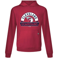 Cleveland Guardians Levelwear Relay Banner Arch Pullover Hoodie - Red Hoodies