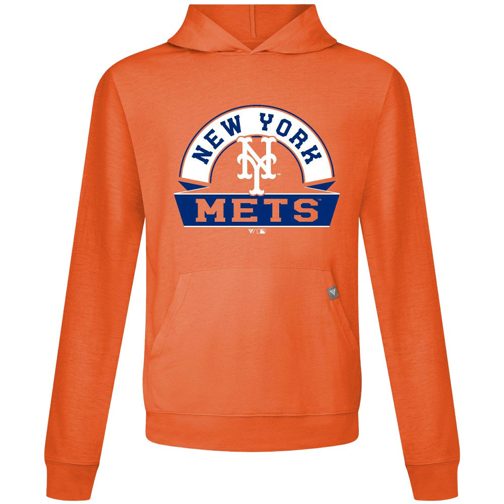 New York Mets Levelwear Relay Banner Arch Pullover Hoodie - Orange Hoodies