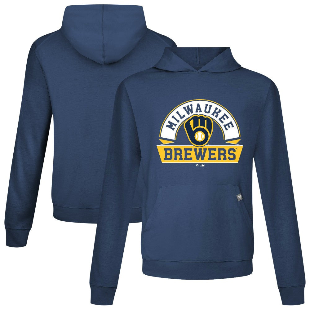 Milwaukee Brewers Levelwear Relay Banner Arch Pullover Hoodie - Navy Hoodies