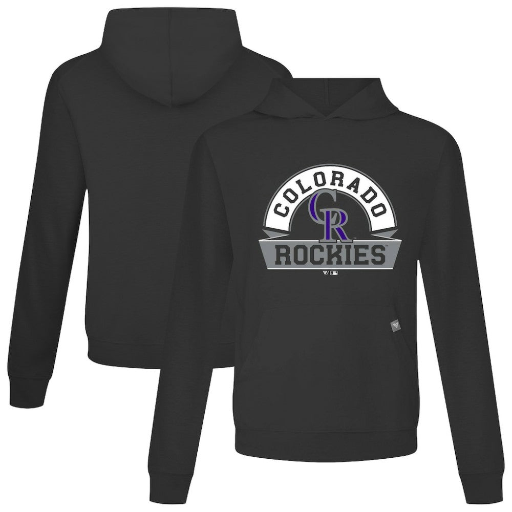 Colorado Rockies Levelwear Relay Banner Arch Pullover Hoodie - Black Hoodies