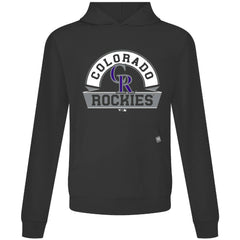 Colorado Rockies Levelwear Relay Banner Arch Pullover Hoodie - Black Hoodies