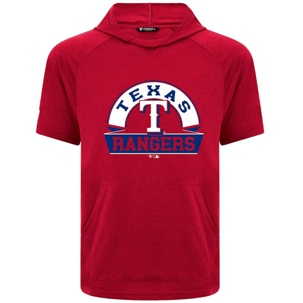 Texas Rangers Levelwear Phase Banner Arch Hoodie T-Shirt - Red Hoodies