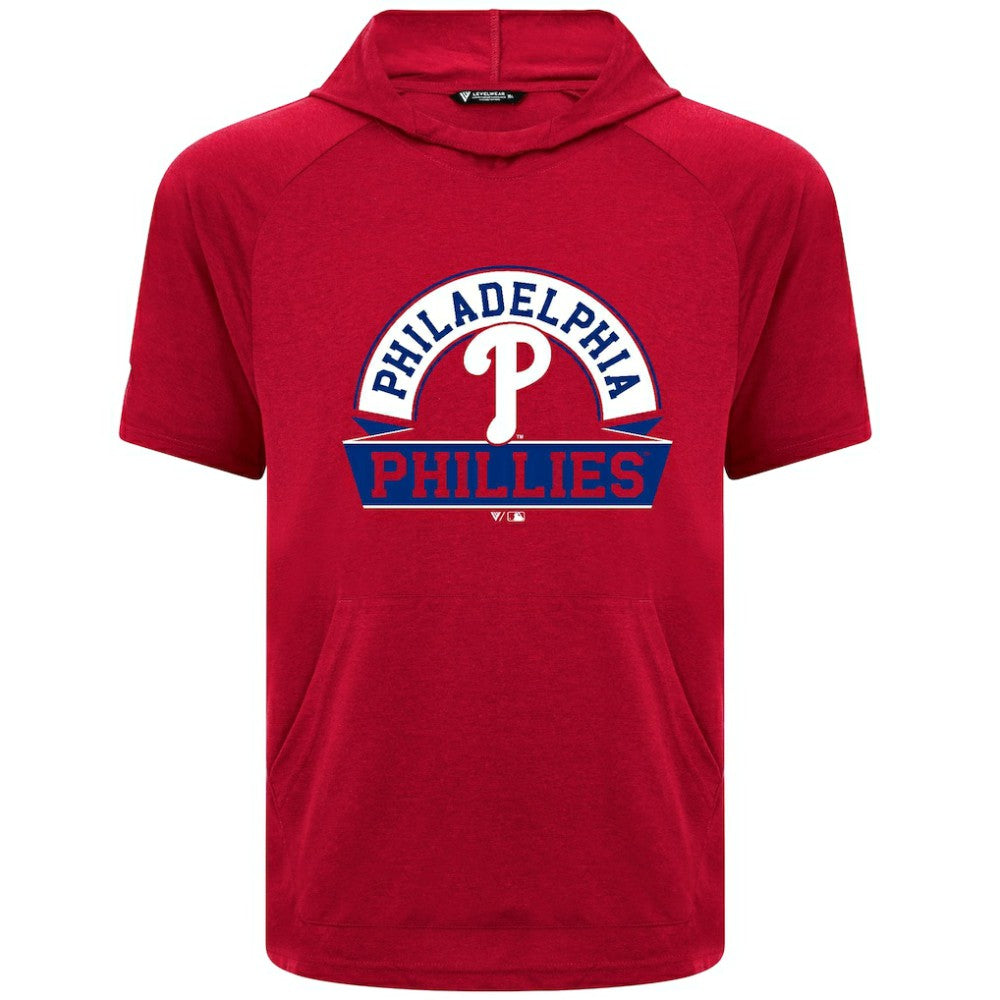 Philadelphia Phillies Levelwear Phase Banner Arch Hoodie T-Shirt - Red Hoodies