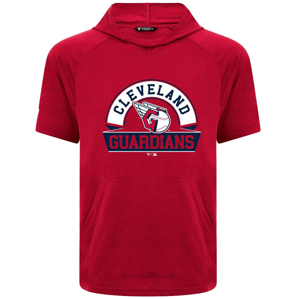 Cleveland Guardians Levelwear Phase Banner Arch Hoodie T-Shirt - Red Hoodies