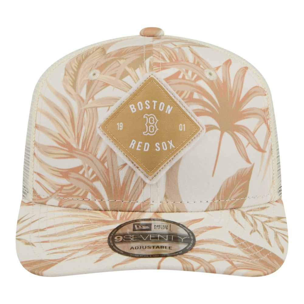 Boston Red Sox New Era Tonal Palm 9SEVENTY Adjustable Trucker Hat - Tan Hats