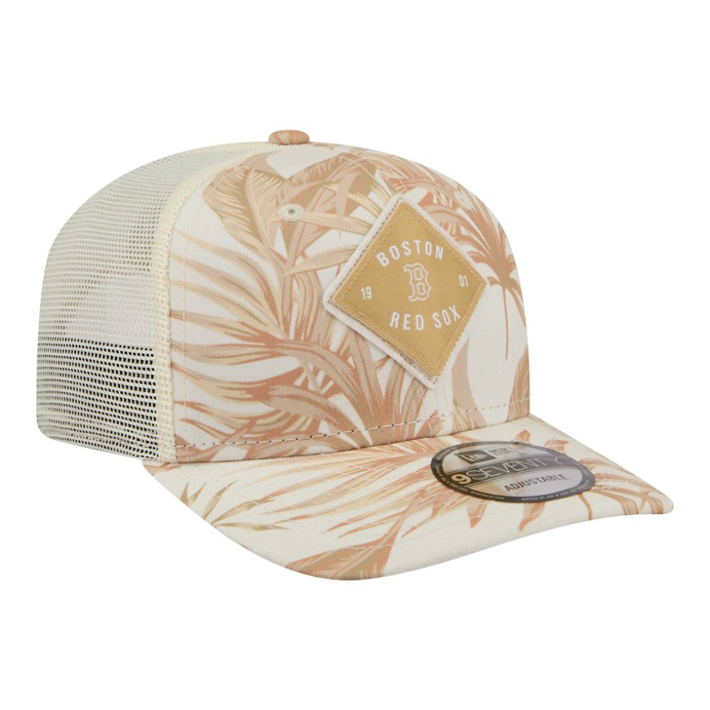 Boston Red Sox New Era Tonal Palm 9SEVENTY Adjustable Trucker Hat - Tan Hats