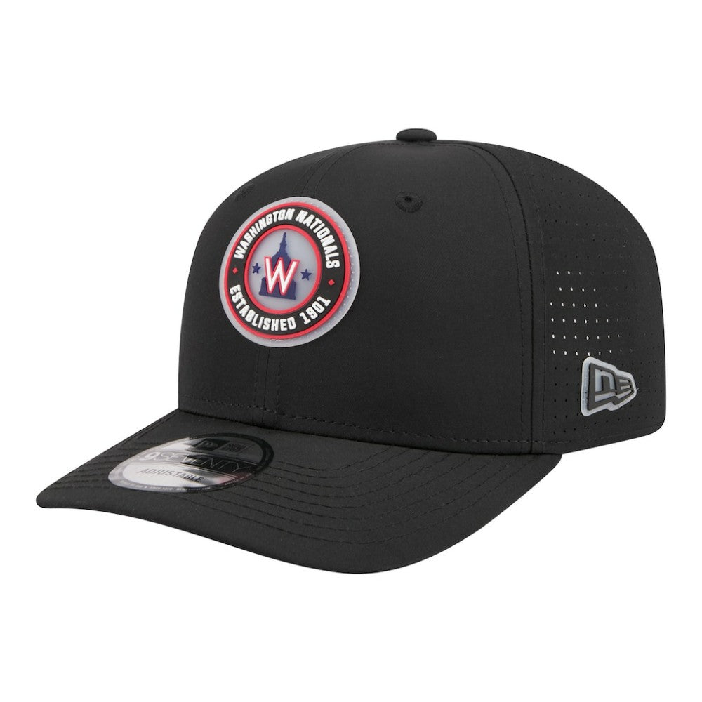 Washington Nationals New Era Circle 9SEVENTY Adjustable Hat - Black Hats