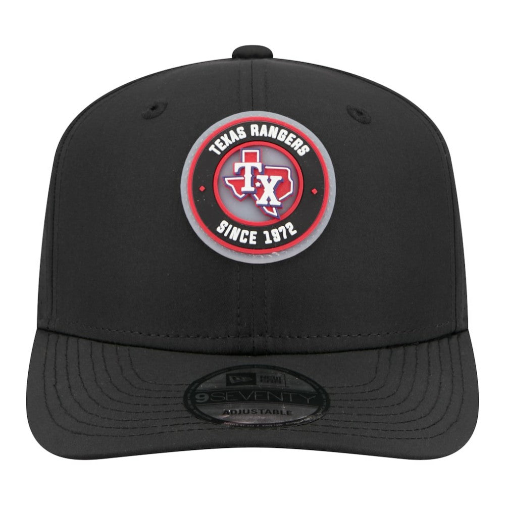 Texas Rangers New Era Circle 9SEVENTY Adjustable Hat - Black Hats