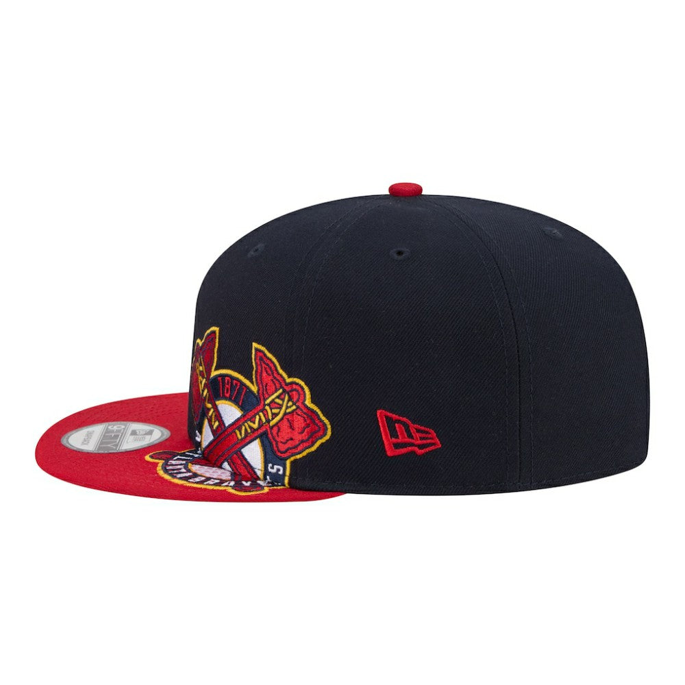 Atlanta Braves New Era Stretched Two-Tone 9FIFTY Adjustable Hat - Navy/Red Hats