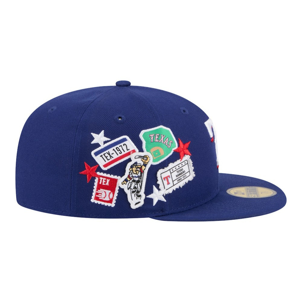 Texas Rangers New Era City Patch 59FIFTY Fitted Hat - Royal Hats