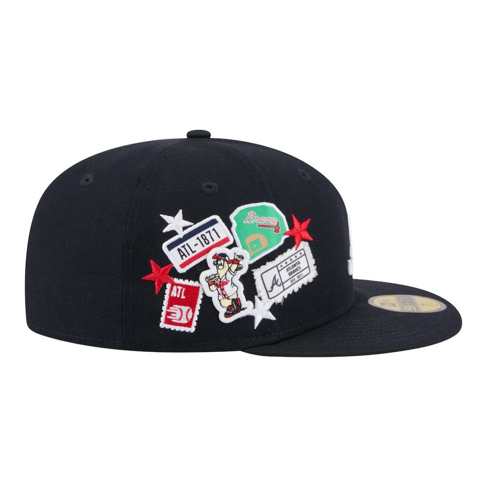 Atlanta Braves New Era City Patch 59FIFTY Fitted Hat - Navy Hats
