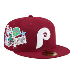 Philadelphia Phillies New Era City Patch 59FIFTY Fitted Hat - Burgundy Hats