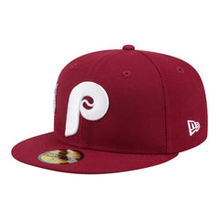 Philadelphia Phillies New Era City Patch 59FIFTY Fitted Hat - Burgundy Hats