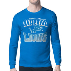 Detroit Lions Starter Comic Style Slogan Long Sleeve T-Shirt Blue