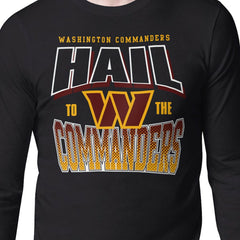 Washington Commanders Starter Comic Style Slogan Long Sleeve T-Shirt Black