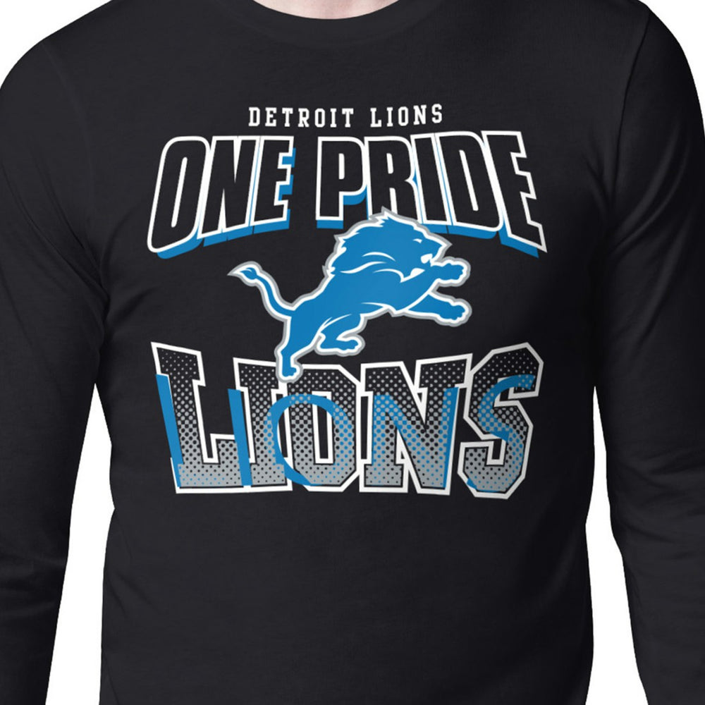 Detroit Lions Starter Comic Style Slogan Long Sleeve T-Shirt Black