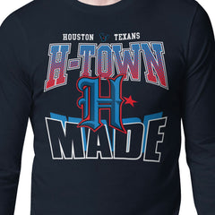 Houston Texans Starter Comic Style Slogan Long Sleeve T-Shirt Navy