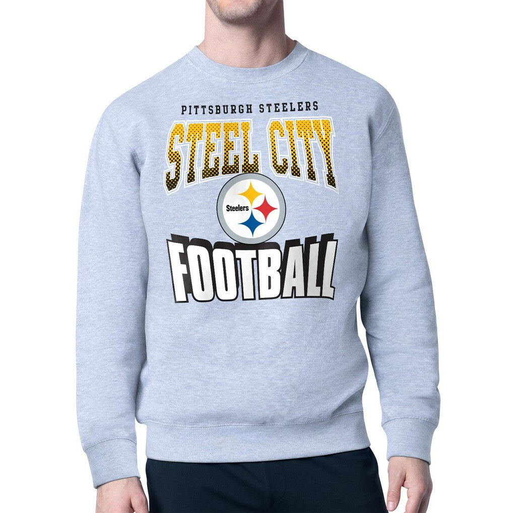 Pittsburgh Steelers Starter Comic Style Sweatshirt Gray