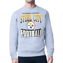 Pittsburgh Steelers Starter Comic Style Sweatshirt Gray