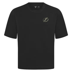 NHL Tampa Bay Lightning Levelwear Copper Oversized Luxe Signature Knit T-Shirt - Black