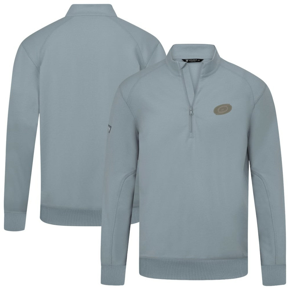NHL Carolina Hurricanes Levelwear Copper Upright Quarter-Zip Pullover - Gray