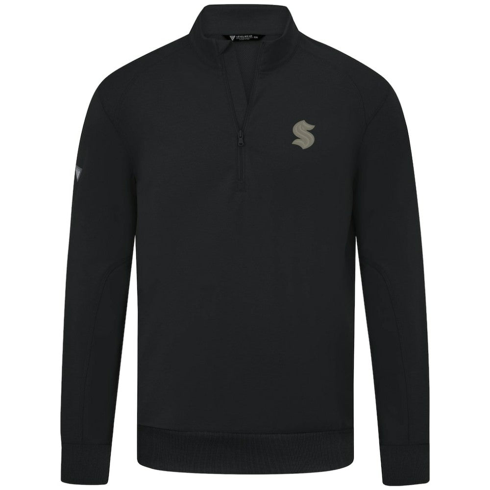 NHL Seattle Kraken Levelwear Copper Upright Quarter-Zip Pullover - Black