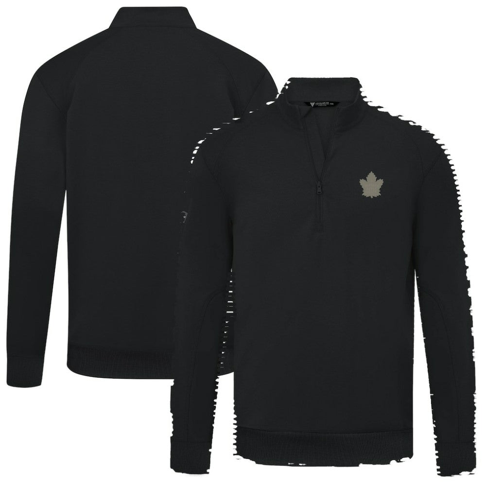NHL Toronto Maple Leafs Levelwear Copper Upright Quarter-Zip Pullover - Black