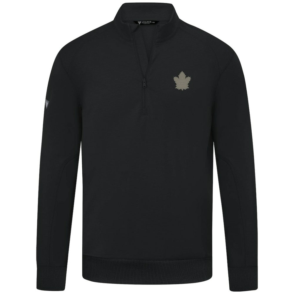 NHL Toronto Maple Leafs Levelwear Copper Upright Quarter-Zip Pullover - Black