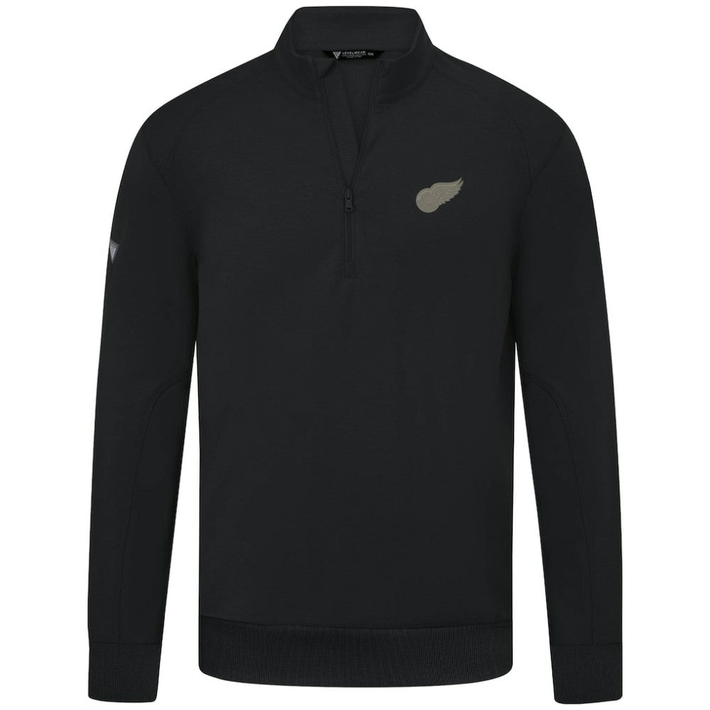 NHL Detroit Red Wings Levelwear Copper Upright Quarter-Zip Pullover - Black