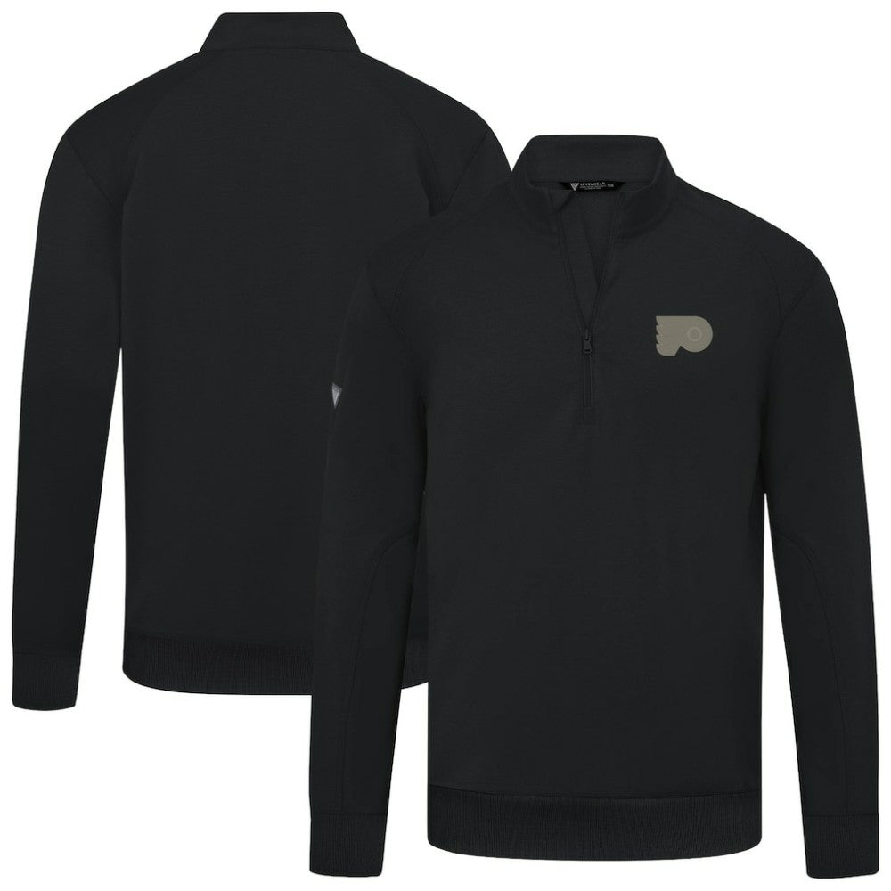 NHL Philadelphia Flyers Levelwear Copper Upright Quarter-Zip Pullover - Black