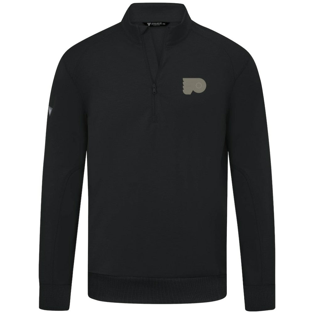 NHL Philadelphia Flyers Levelwear Copper Upright Quarter-Zip Pullover - Black