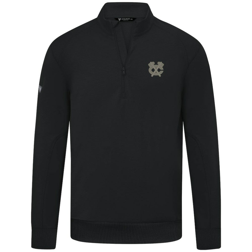 NHL Chicago Blackhawks Levelwear Copper Upright Quarter-Zip Pullover - Black