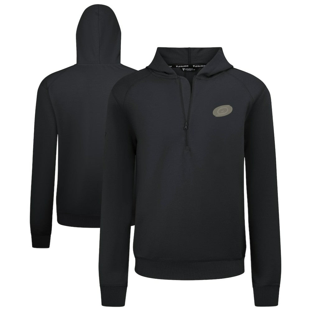 NHL Carolina Hurricanes Levelwear Technic Quarter-Zip Pullover Hoodie - Black