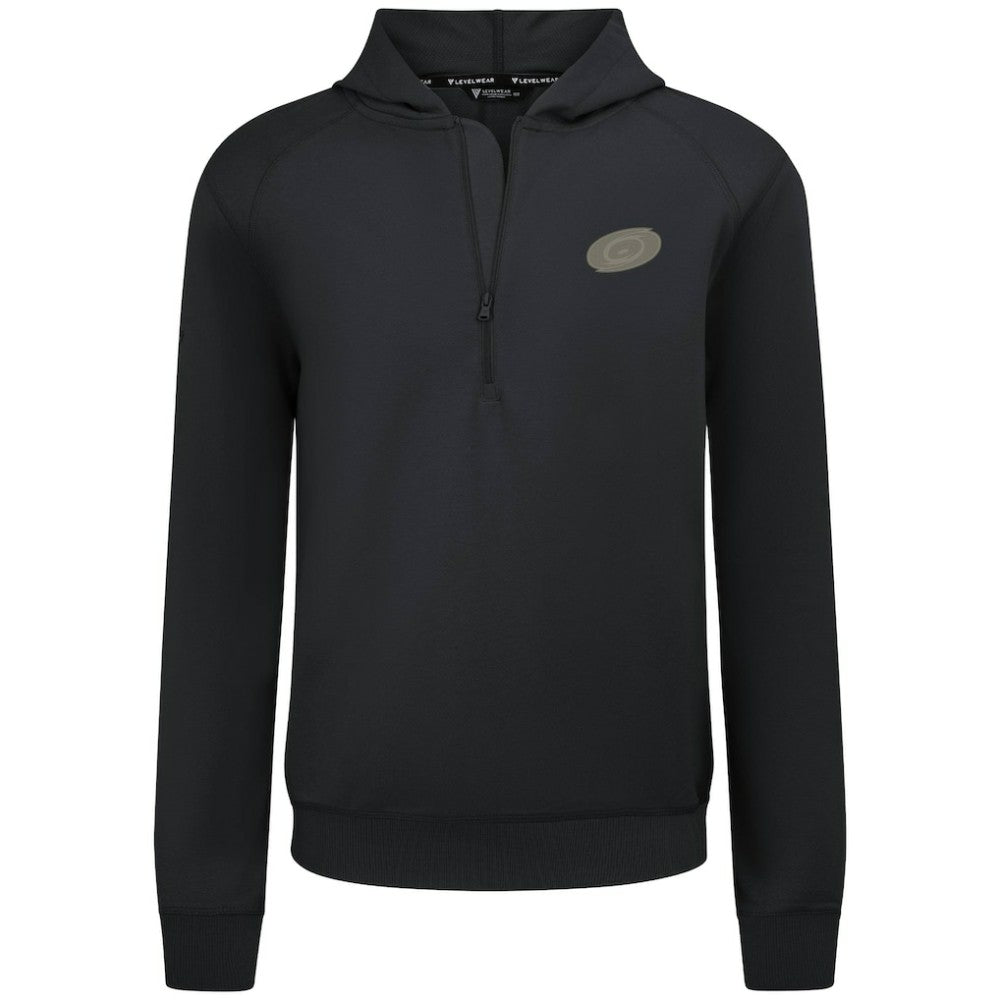 NHL Carolina Hurricanes Levelwear Technic Quarter-Zip Pullover Hoodie - Black