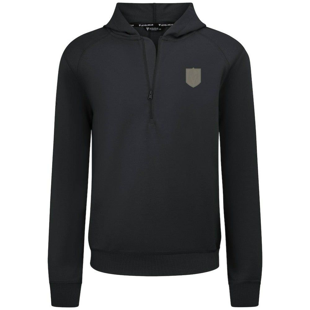 NHL Vegas Golden Knights Levelwear Technic Quarter-Zip Pullover Hoodie - Black