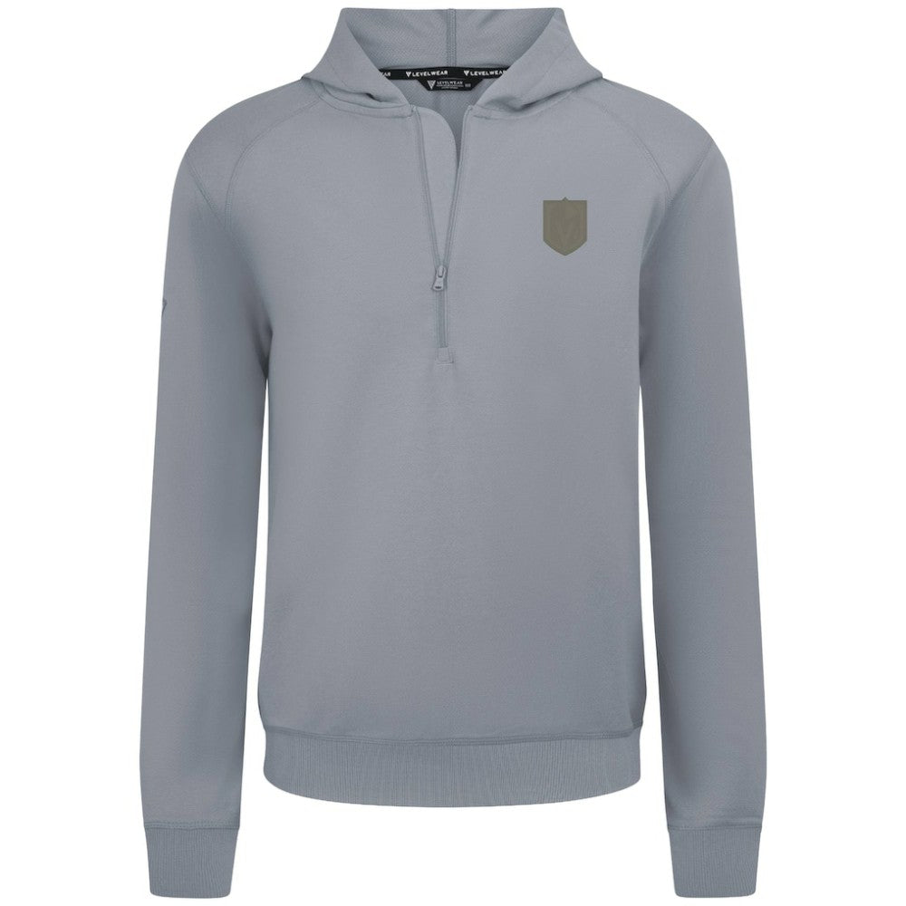 NHL Vegas Golden Knights Levelwear Technic Quarter-Zip Pullover Hoodie - Gray